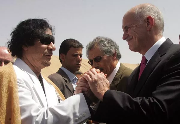 papandreou kadhafi