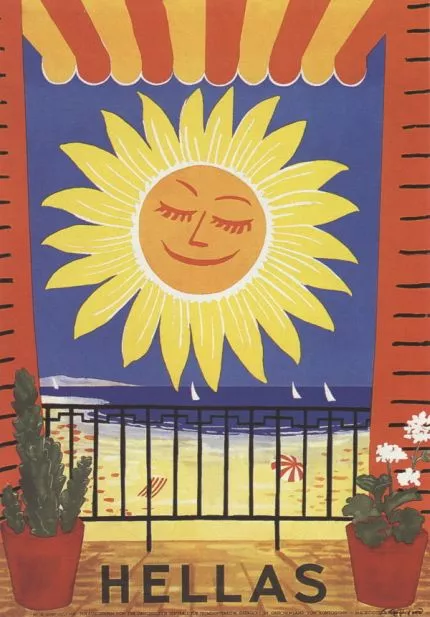 Affiche de promotion du tourisme grec dans les années '50.