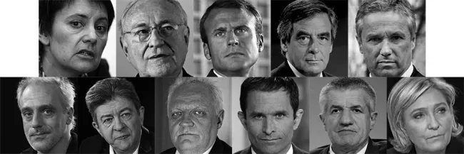 Les candidats à l'élection présidentielle 2017 en France