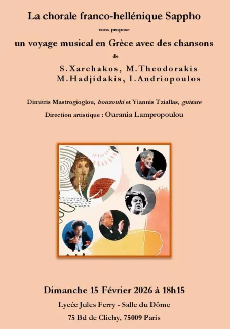 Affiche du concert de la chorale Sappho