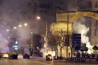emeutes à Thessalonique
